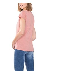 rosa T-Shirt mit einem V-Ausschnitt von edc by Esprit