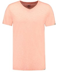 rosa T-Shirt mit einem V-Ausschnitt von GARCIA