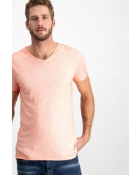 rosa T-Shirt mit einem V-Ausschnitt von GARCIA