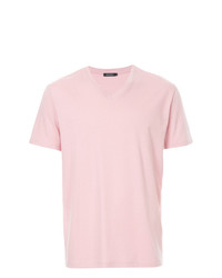 rosa T-Shirt mit einem V-Ausschnitt von Loveless