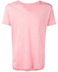 rosa T-Shirt mit einem V-Ausschnitt von Orlebar Brown