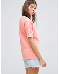 rosa T-Shirt mit einem V-Ausschnitt von Asos