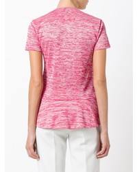rosa T-Shirt mit einem V-Ausschnitt von Dondup