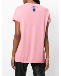 rosa T-Shirt mit einem V-Ausschnitt von Barrie