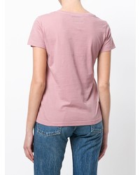 rosa T-Shirt mit einem V-Ausschnitt von Officine Generale