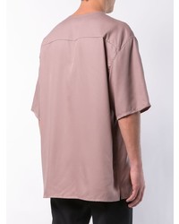 rosa T-shirt mit einer Knopfleiste von Lemaire