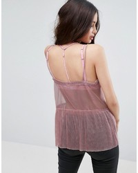 rosa Trägershirt aus Netzstoff von Asos