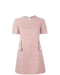 rosa Tweed gerade geschnittenes Kleid