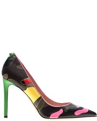 rosa und schwarze Camouflage Pumps