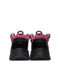 rosa und schwarze hohe Sneakers von Kenzo