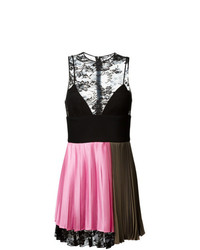 rosa und schwarzes ausgestelltes Kleid von Fausto Puglisi