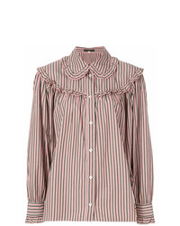 rosa vertikal gestreifte Bluse mit Knöpfen von Alexa Chung
