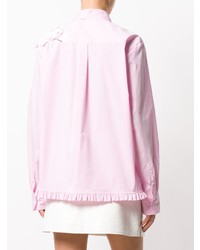 rosa vertikal gestreifte Bluse mit Knöpfen von MSGM