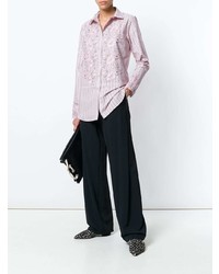 rosa vertikal gestreifte Bluse mit Knöpfen von Ermanno Scervino