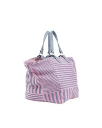 rosa vertikal gestreifte Shopper Tasche aus Segeltuch von Fritzi aus Preußen