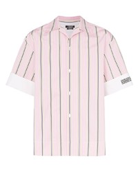 rosa vertikal gestreiftes Kurzarmhemd von Calvin Klein 205W39nyc