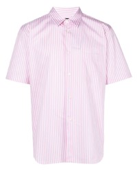 rosa vertikal gestreiftes Kurzarmhemd von Comme des Garcons Homme Deux