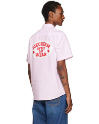 rosa vertikal gestreiftes Kurzarmhemd von Icecream