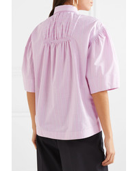 rosa vertikal gestreiftes Kurzarmhemd von Cédric Charlier