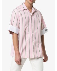 rosa vertikal gestreiftes Kurzarmhemd von Calvin Klein 205W39nyc