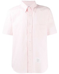 rosa vertikal gestreiftes Kurzarmhemd von Thom Browne