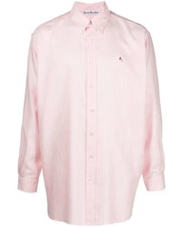 rosa vertikal gestreiftes Langarmhemd von Acne Studios