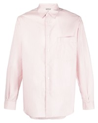rosa vertikal gestreiftes Langarmhemd von Auralee