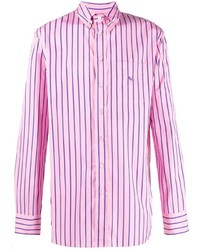 rosa vertikal gestreiftes Langarmhemd von Etro