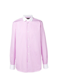 rosa vertikal gestreiftes Langarmhemd von Gabriele Pasini