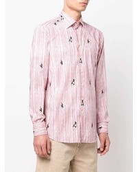 rosa vertikal gestreiftes Langarmhemd von Etro