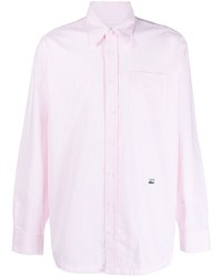 rosa vertikal gestreiftes Langarmhemd von Lacoste
