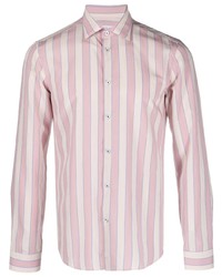 rosa vertikal gestreiftes Langarmhemd von Manuel Ritz