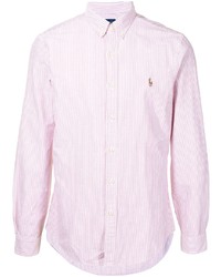 rosa vertikal gestreiftes Langarmhemd von Polo Ralph Lauren
