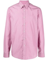rosa vertikal gestreiftes Langarmhemd von Salvatore Ferragamo