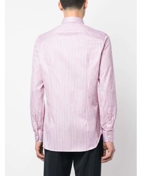 rosa vertikal gestreiftes Langarmhemd von Canali