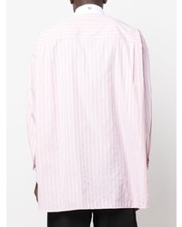 rosa vertikal gestreiftes Langarmhemd von Raf Simons