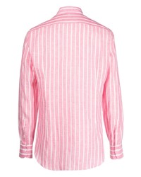 rosa vertikal gestreiftes Langarmhemd von Mazzarelli