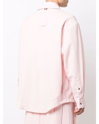 rosa vertikal gestreiftes Langarmhemd von Thom Browne