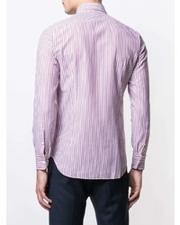rosa vertikal gestreiftes Langarmhemd von Alessandro Gherardi