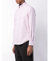 rosa vertikal gestreiftes Langarmhemd von Gitman Vintage