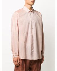 rosa vertikal gestreiftes Langarmhemd von Stephan Schneider