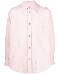 rosa vertikal gestreiftes Langarmhemd von Thom Browne