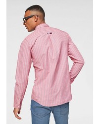 rosa vertikal gestreiftes Langarmhemd von Tommy Jeans
