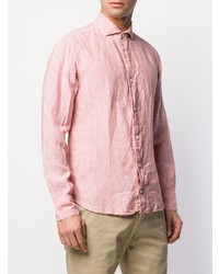 rosa vertikal gestreiftes Leinen Langarmhemd von Eleventy