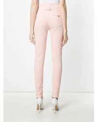 rosa verzierte enge Jeans von Balmain