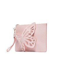 rosa verzierte Leder Clutch von Sophia Webster