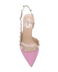 rosa verzierte Leder Pumps von Valentino