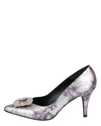 rosa verzierte Leder Pumps von Heine