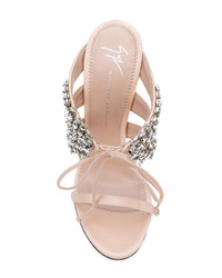 rosa verzierte Leder Sandaletten von Giuseppe Zanotti Design