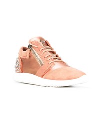 rosa verzierte niedrige Sneakers von Giuseppe Zanotti Design